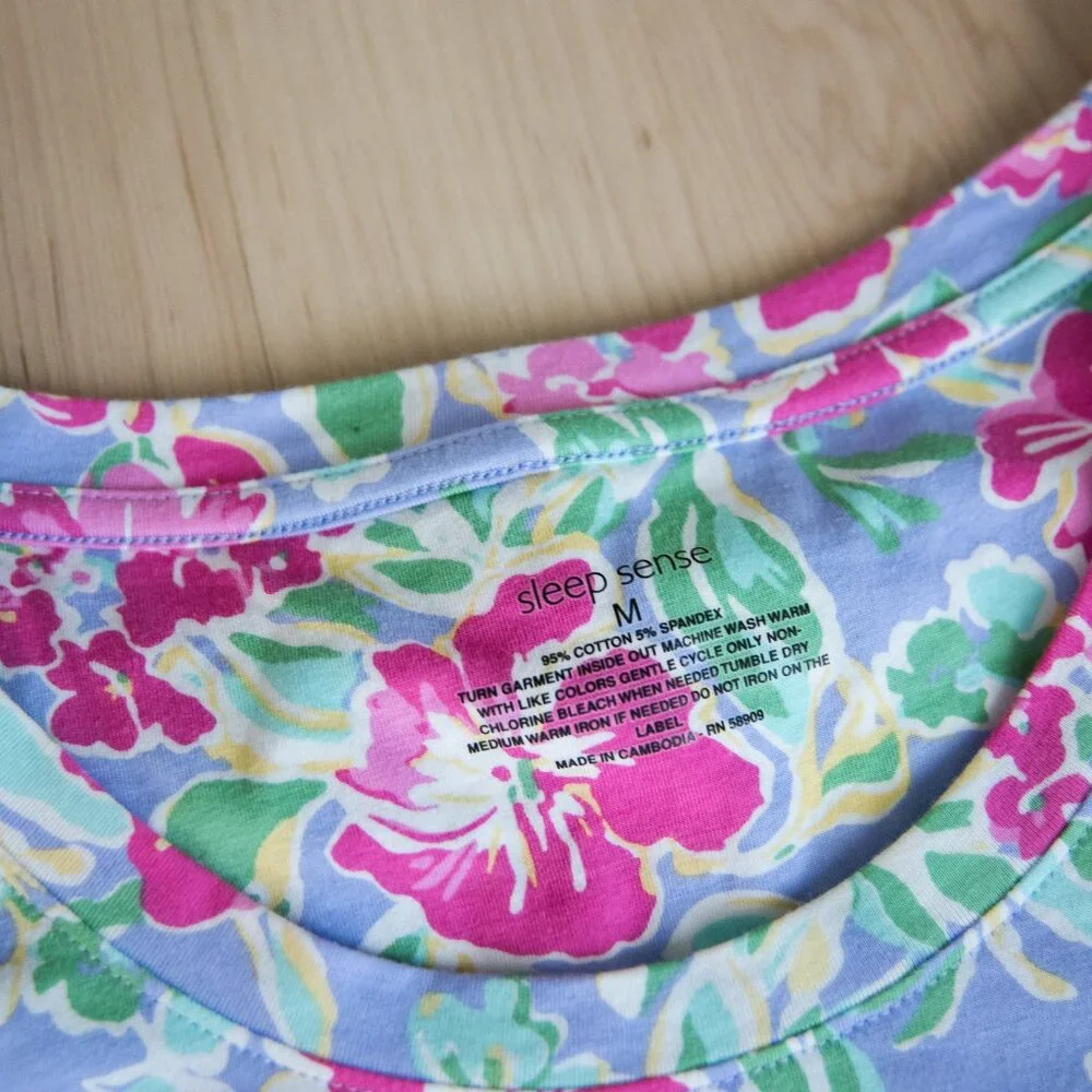 Sleep Sense Floral Pajama Set Size Medium Soft Lounge Set - Picture 3 of 3